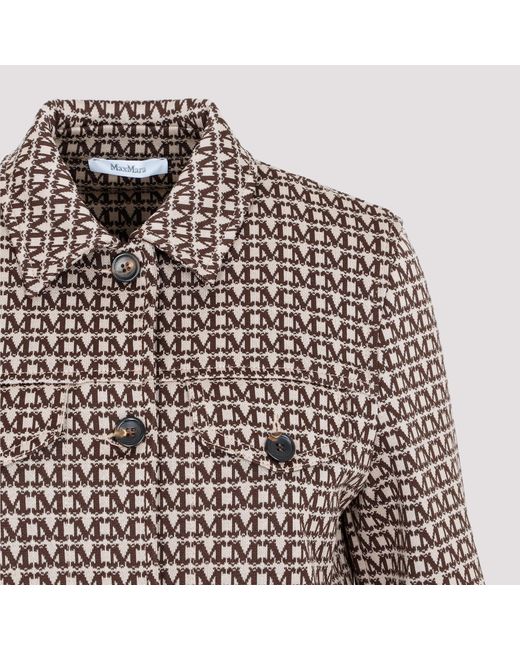Max Mara Brown Logo Jacquard Jacket