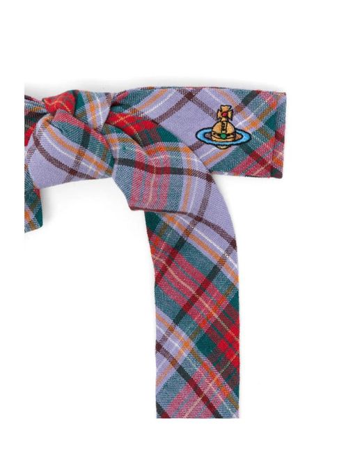 Vivienne Westwood Blue Rtw Tartan Bow Hair Clip