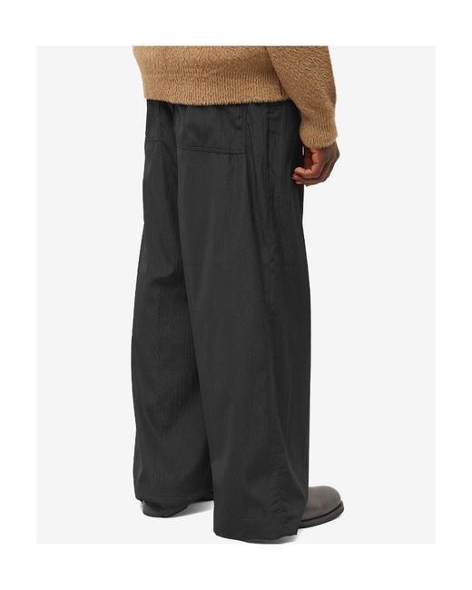 Dries Van Noten Black Elastic Casual Pants for men