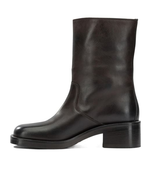 Strategia Black Round-Toe Ankle Boots