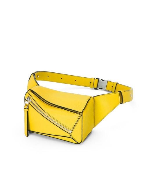Loewe Yellow Mini Puzzle Bumbag for men