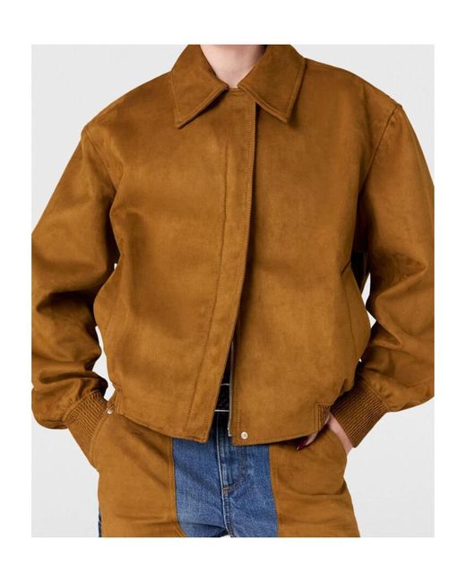 Stella McCartney Brown Boxy Collared Field Jacket