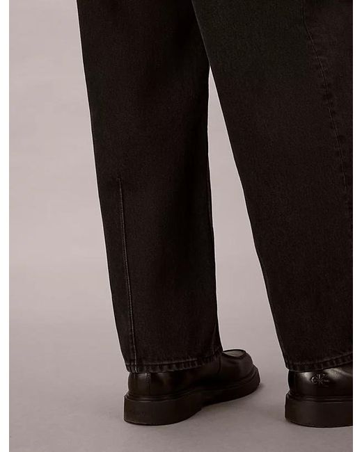 Calvin Klein Black Barrel Fit Jeans for men