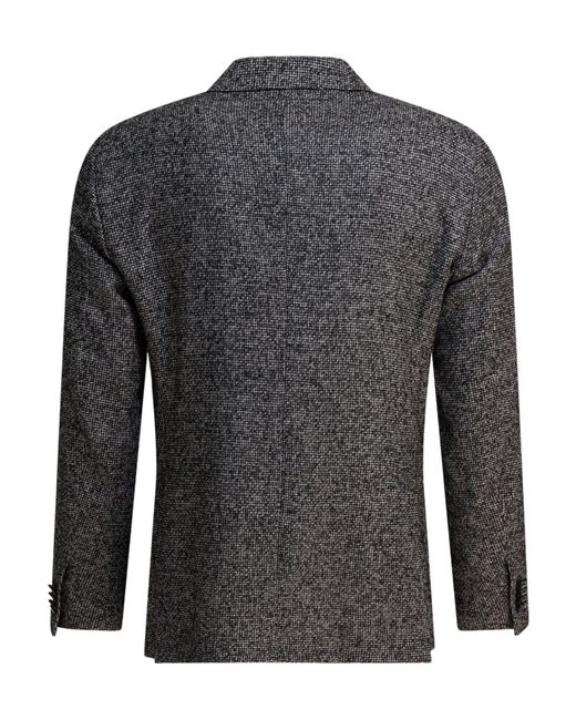 Tagliatore Black Double-Breasted Tailored Blazer for men