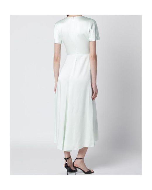 Victoria Beckham Green Bela Gathered Midi Dress