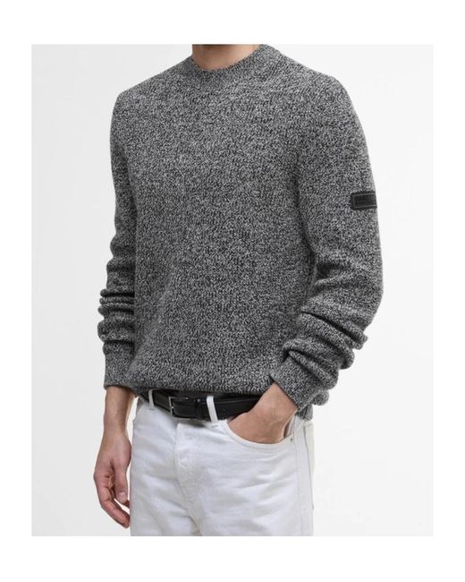 Barbour Gray Crew Neck Sweater for men