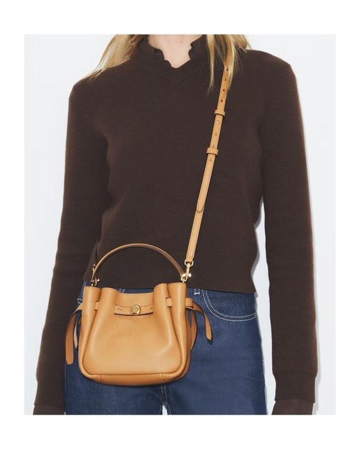 Tory Burch Brown Romy Mini Bucket Bag