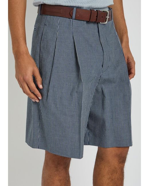 Givenchy Blue Checked Cotton Shorts for men