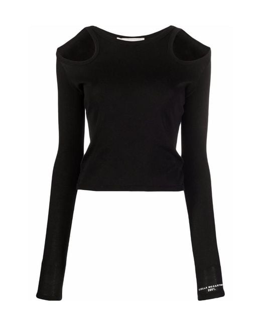 Stella McCartney Black Cut-Out Long-Sleeve Top