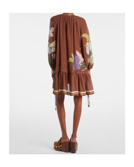 ALÉMAIS Brown Alfie Gathered Cotton And Silk Minidress