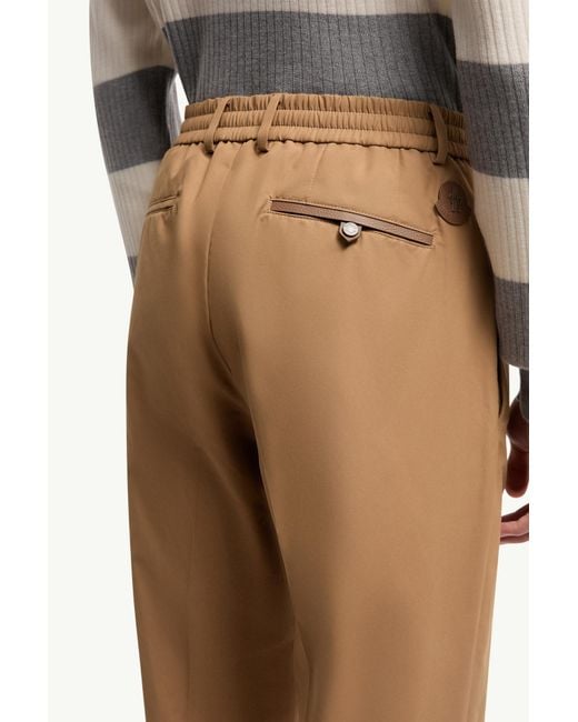 Moncler Natural Logo Patch Straight-Leg Pants for men
