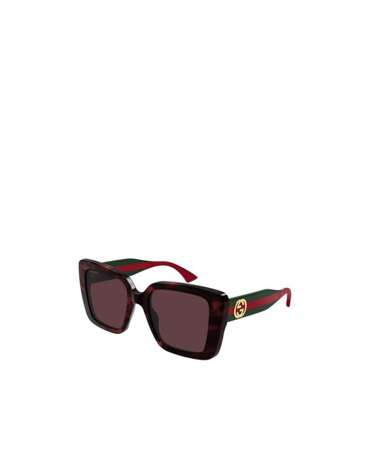 Gucci Purple Eyewear Square Frame Sunglasses