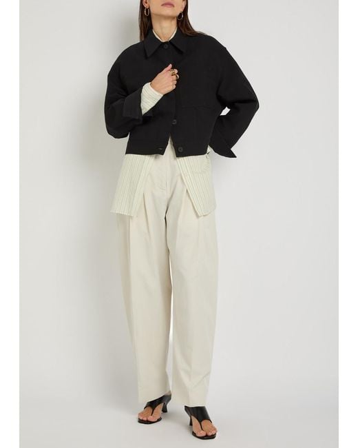 Studio Nicholson White Pleated Suit Pants