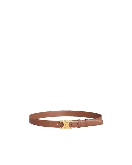 Céline White Triomphe Belt 25Mm