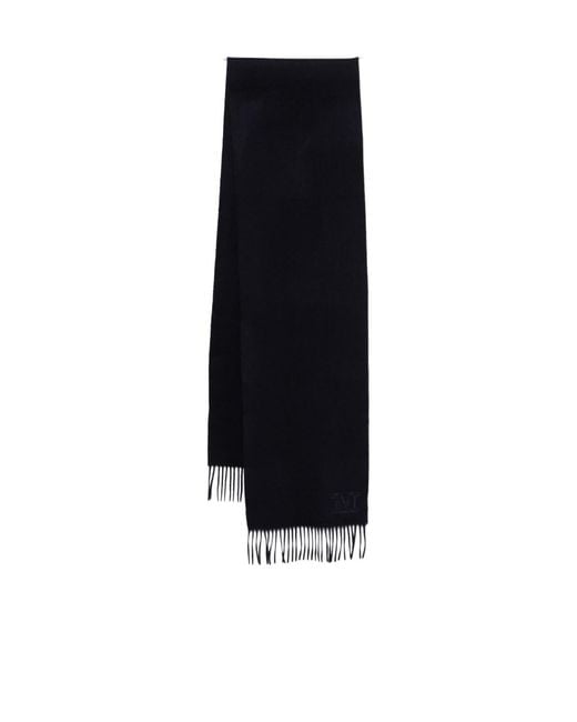 Max Mara Black Fringed Scarf