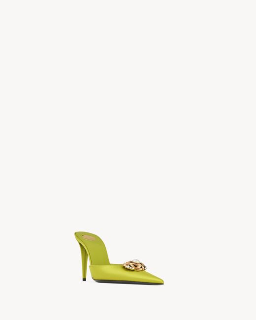 Saint Laurent Yellow Cosmo Mules
