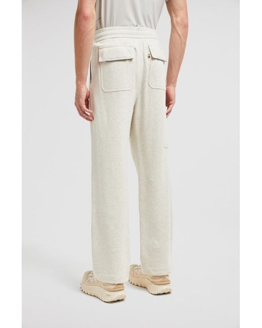 Moncler Gray Embossed Logo Cotton Track Pants for men