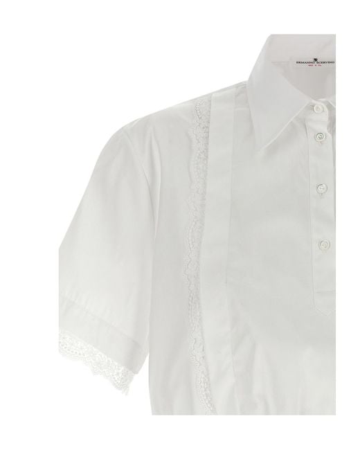 Ermanno Scervino White Lace Insert Shirt