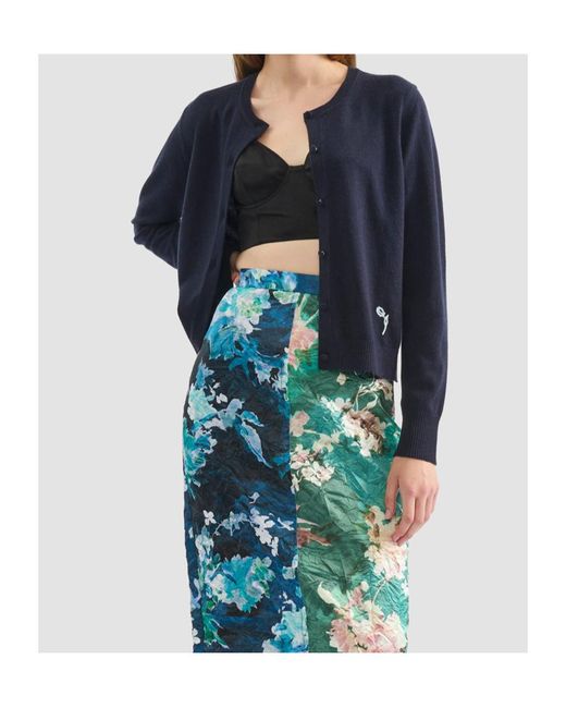 Erdem Blue Crew-Neck Cardigan