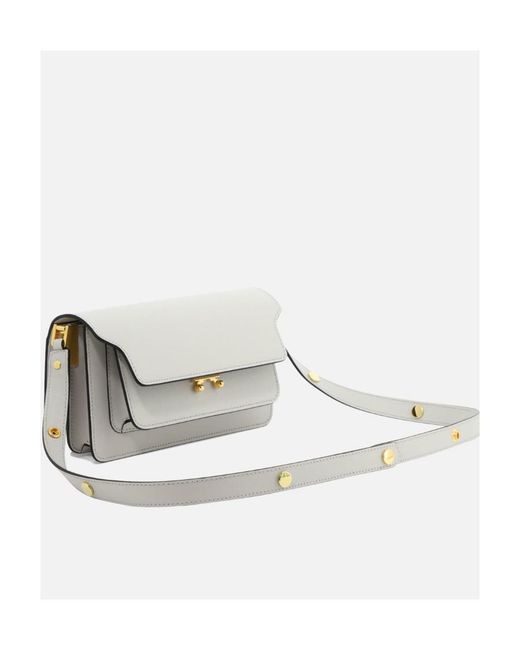 Marni Gray New Trunk Foldover Top Shoulder Bag