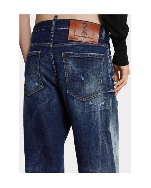 DSquared² Blue Wide Leg Traveller Jeans