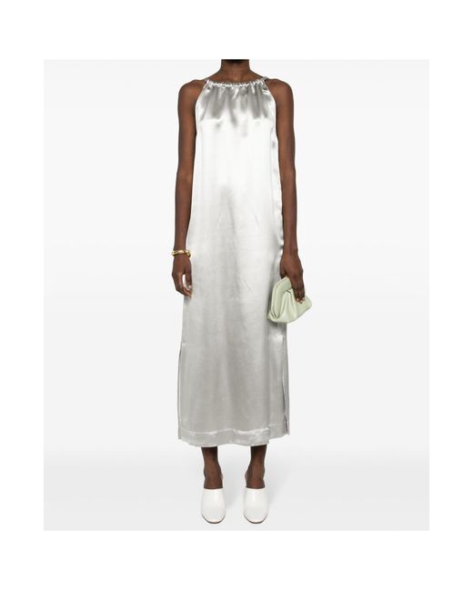 Loulou de Saison White Morene Metallic Maxi Dress