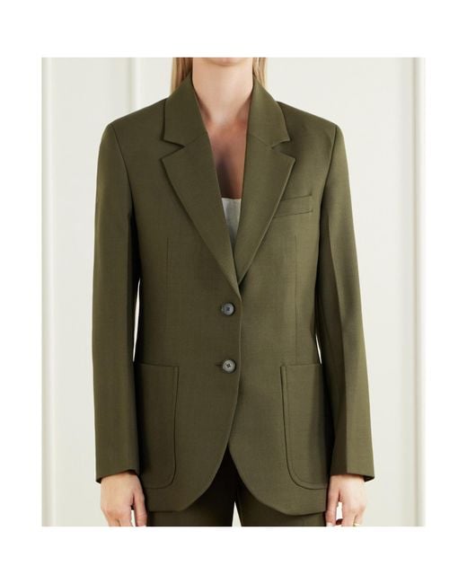 Victoria Beckham Green Katherine Single-Breasted Blazer