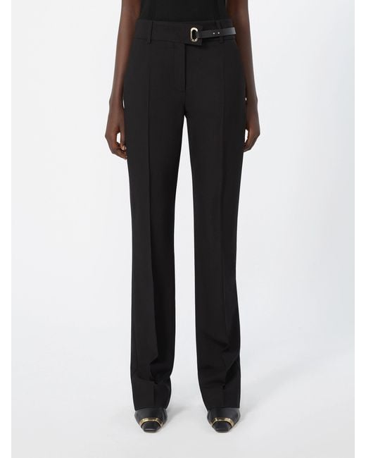 Sportmax Black Casual Pants With Belt Loops