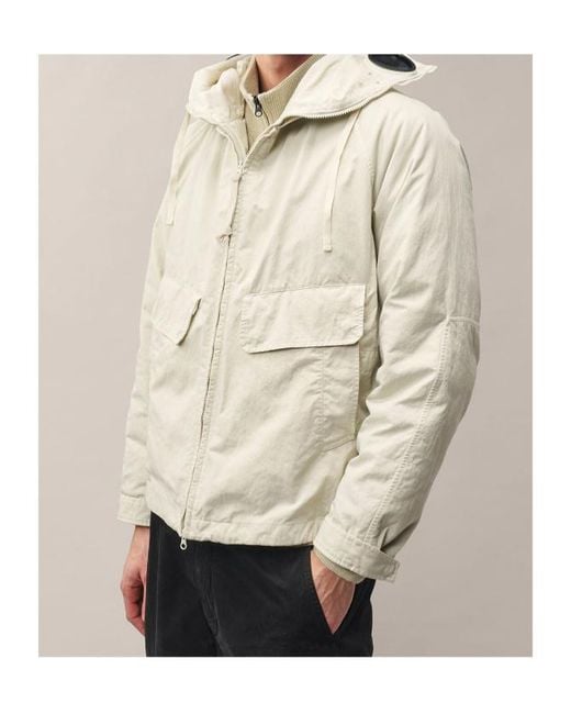 C P Company Natural Goggle-Detail Hooded Jacket for men