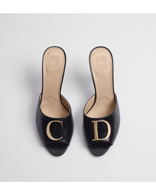 Dior Black Initials Heeled Slide