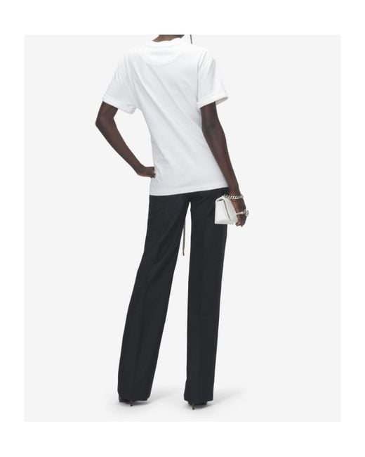 McQueen White Corset Lace-Up T-Shirt
