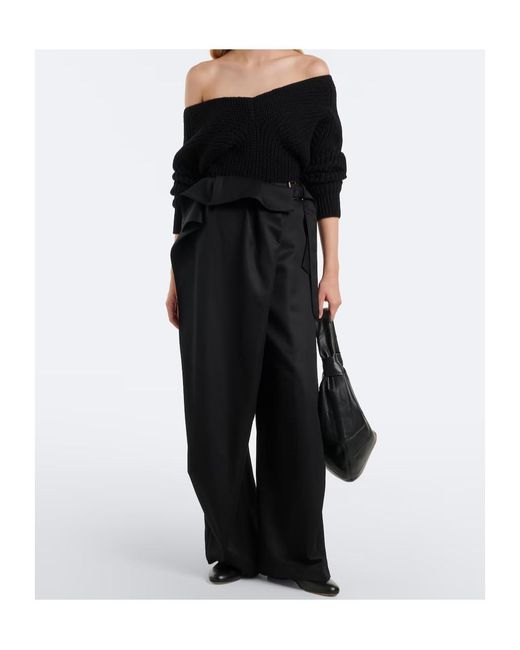Lemaire Black Ribbed-Knit Wool Sweater