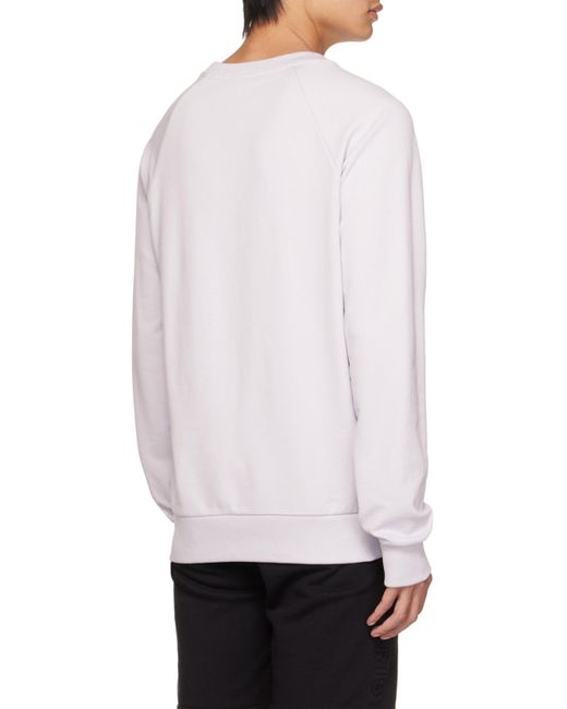 Balmain White Cotton Printed Logo Sweatshirt for men