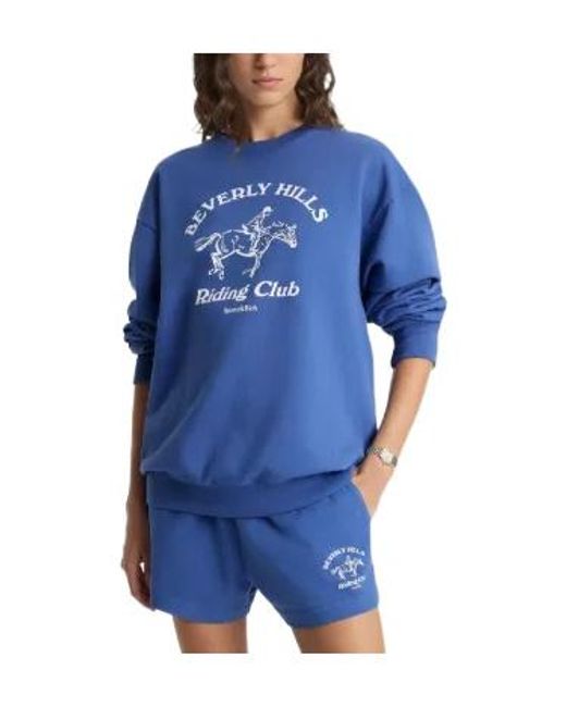 Sporty & Rich Blue Bh Riding Club Graphic Sweatshirt