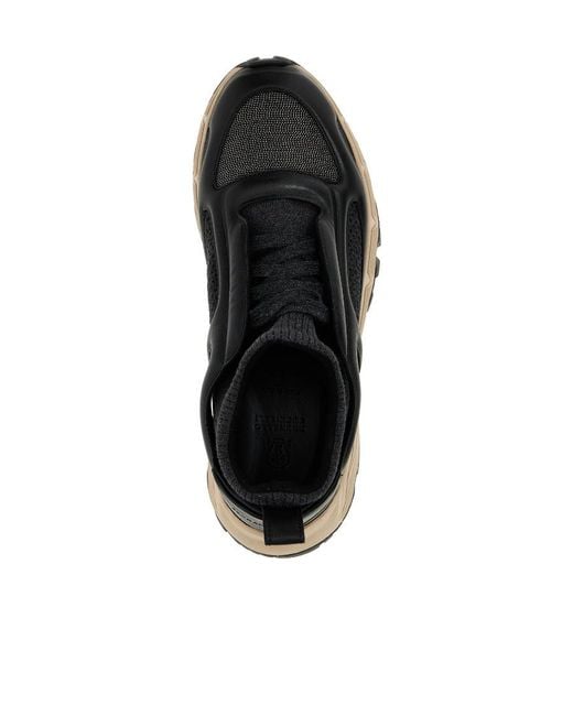 Brunello Cucinelli Black Monili Sock-Style Sneakers