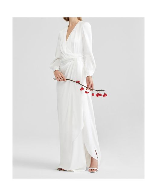 Max Mara White V-Neck Dress