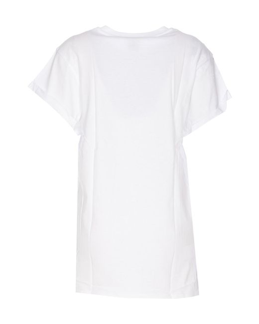 Pinko White Logo Printed Crewneck T-Shirt