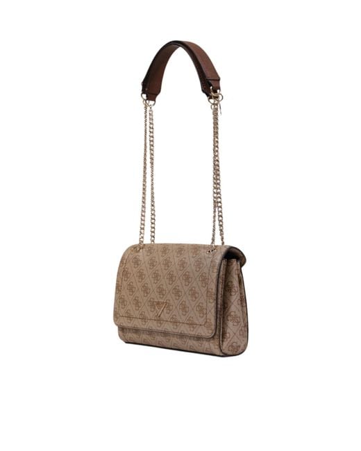 Guess White Monogram Chain Satchel