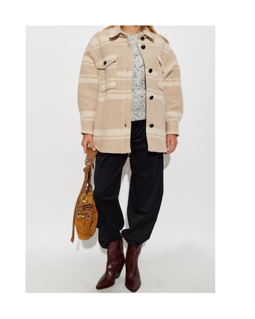 Isabel Marant Natural Long-Sleeve Casual Jacket