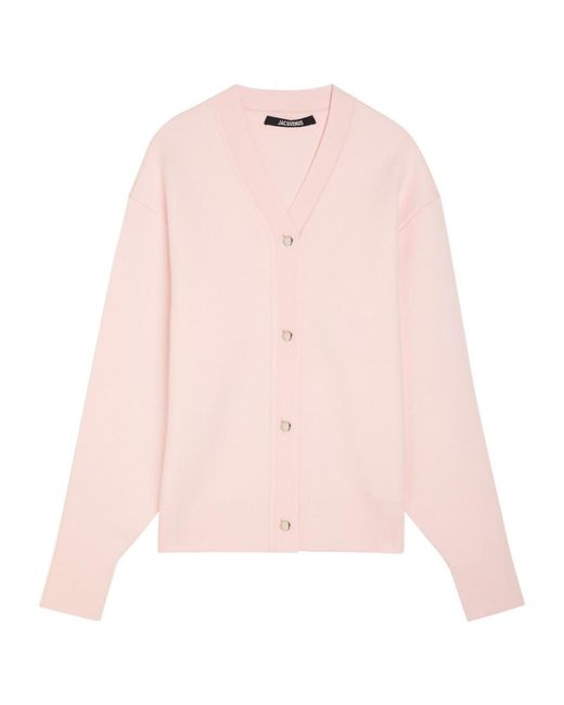 Jacquemus Pink Le Cardigan Doppio Merino Wool-Blend Cardigan