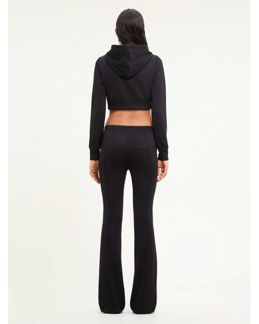 Courreges Black Logo-Patch Cropped Zipped Hoodie