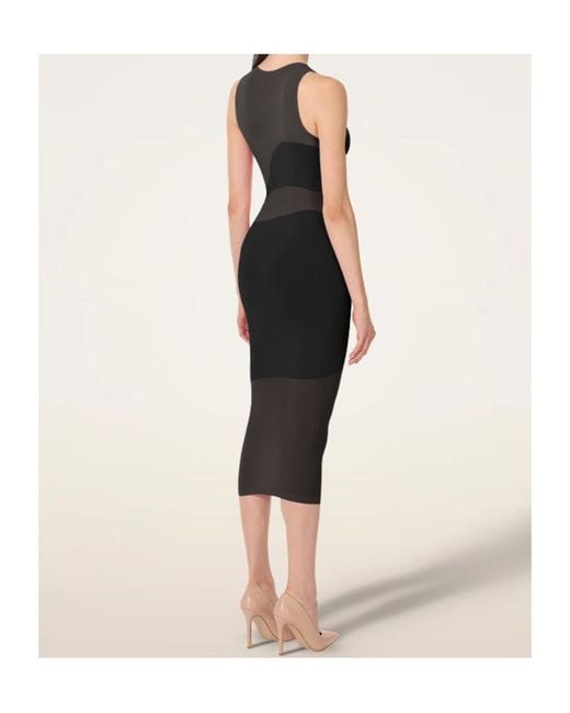 Wolford Black Sheer Panel Maxi Dress