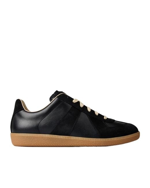 Maison Margiela Black Low-Top Sneakers for men