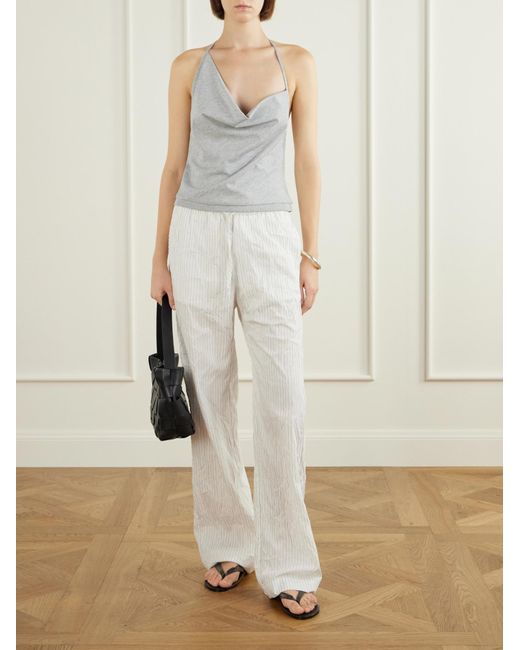 St. Agni Gray Backless Halter Top