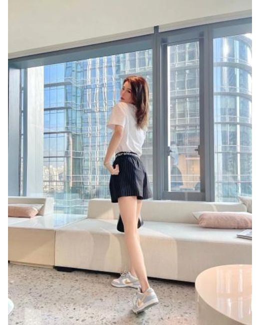 Alexander Wang Black Logo Waistband Shorts