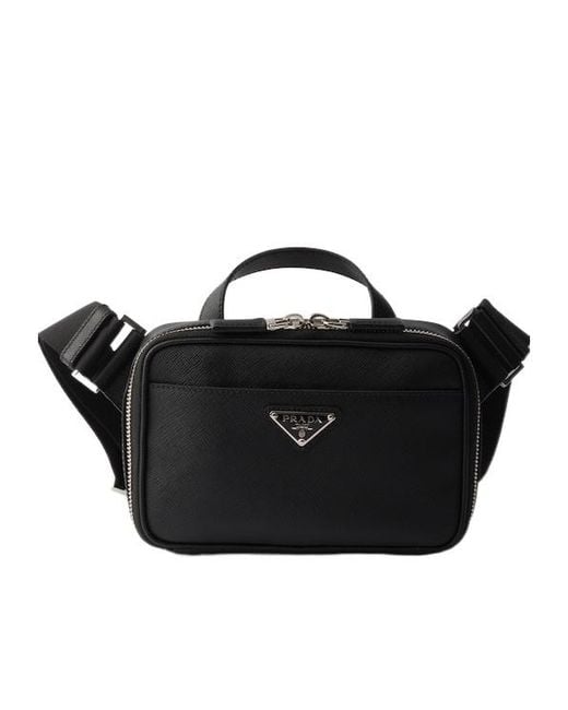 Prada Black Saffiano Leather Shoulder Bag for men