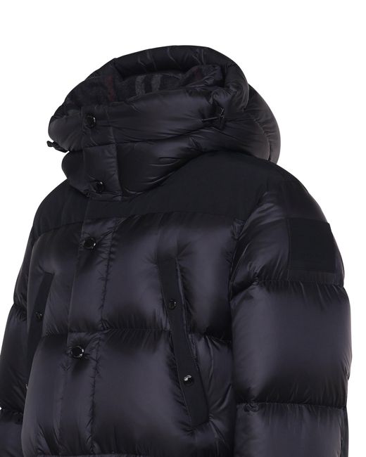 Burberry Blue High-Neck Hooded Padded Coat for men