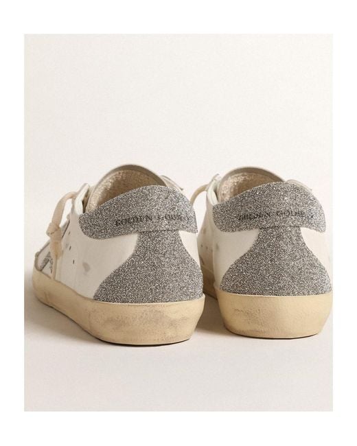 Golden Goose Deluxe Brand Natural Super-Star With Swarovski Crystal Star And Heel Tab