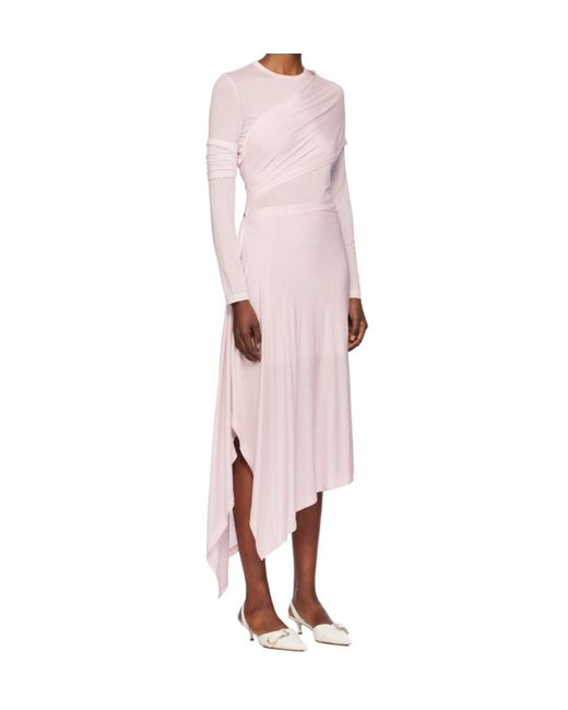 Helmut Lang Pink Long-Sleeved Dress