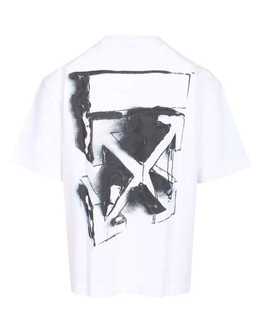 Off-White c/o Virgil Abloh White Logo Printed Crewneck T-Shirt for men